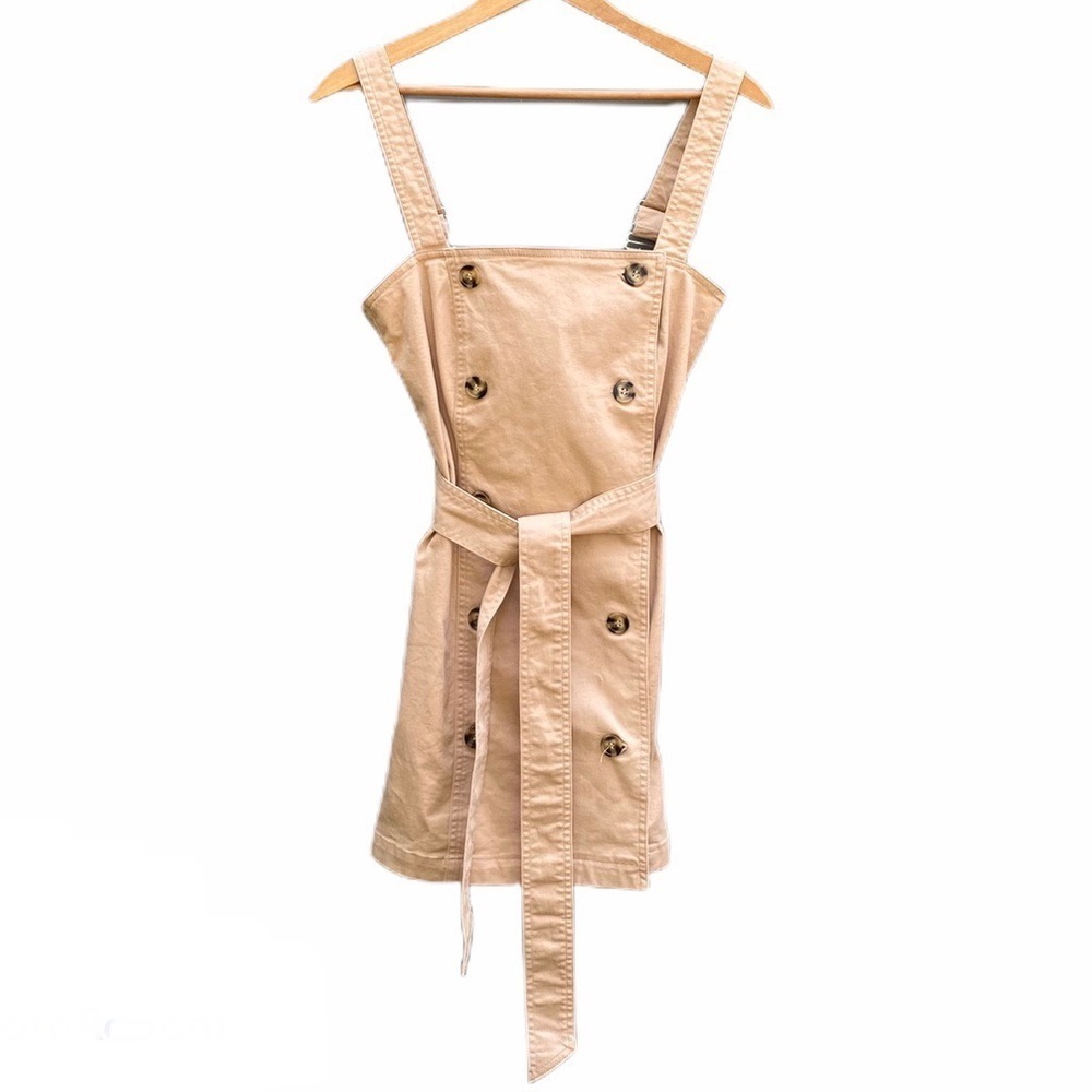 NWT F21 Button Front Khaki Jumper Dress